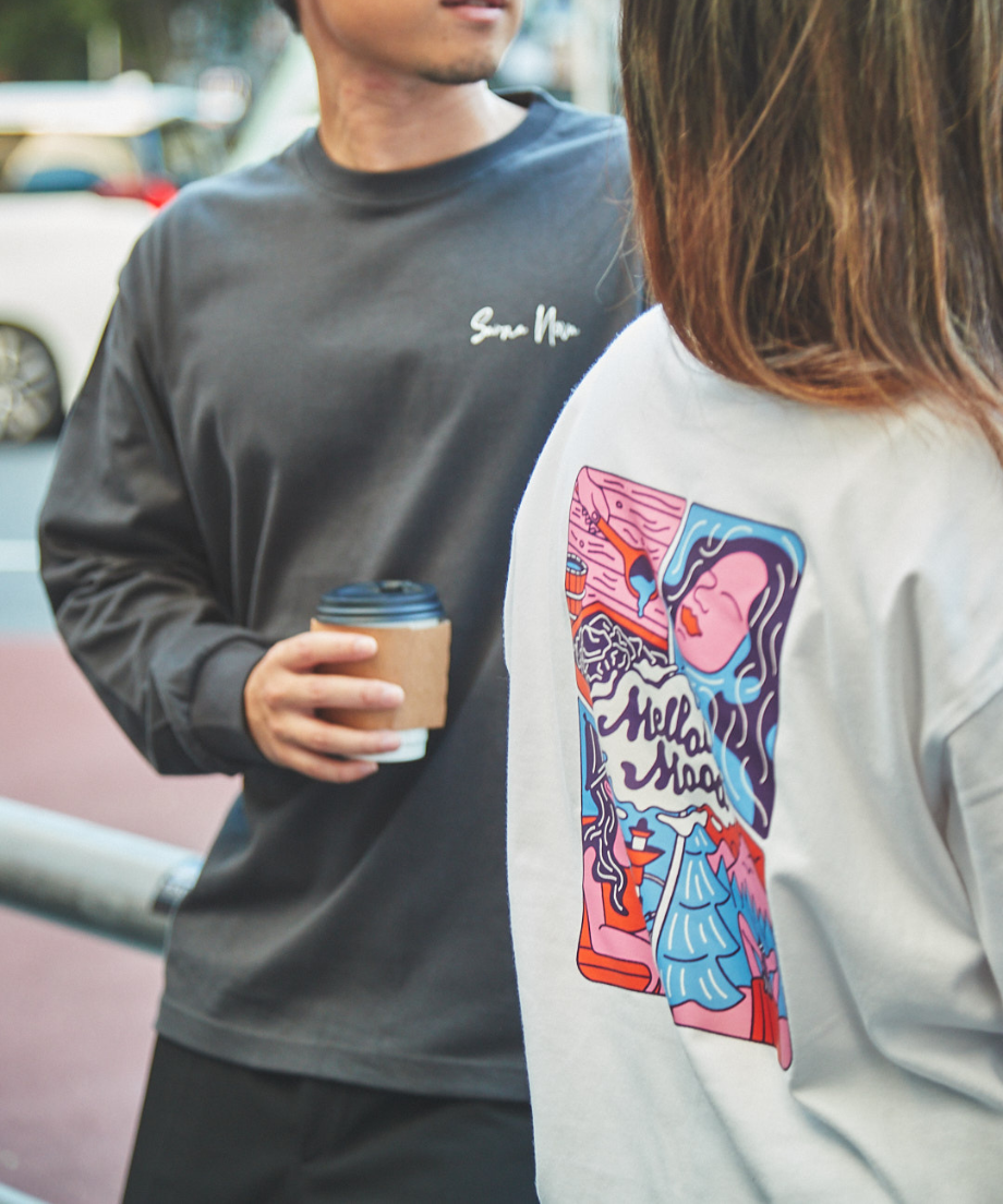 city sauna T-shirts 6.2oz(長袖)ダークグレー