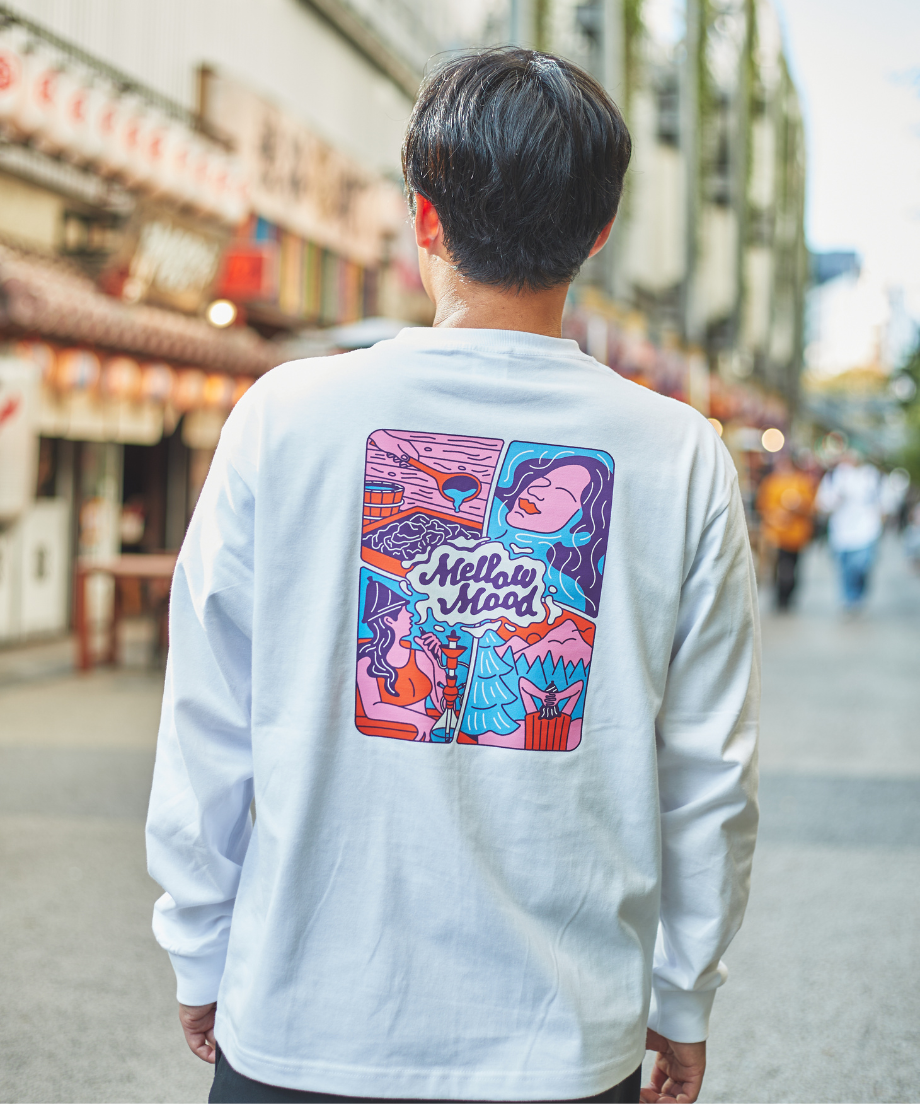 city sauna T-shirts 6.2oz(長袖)ホワイト