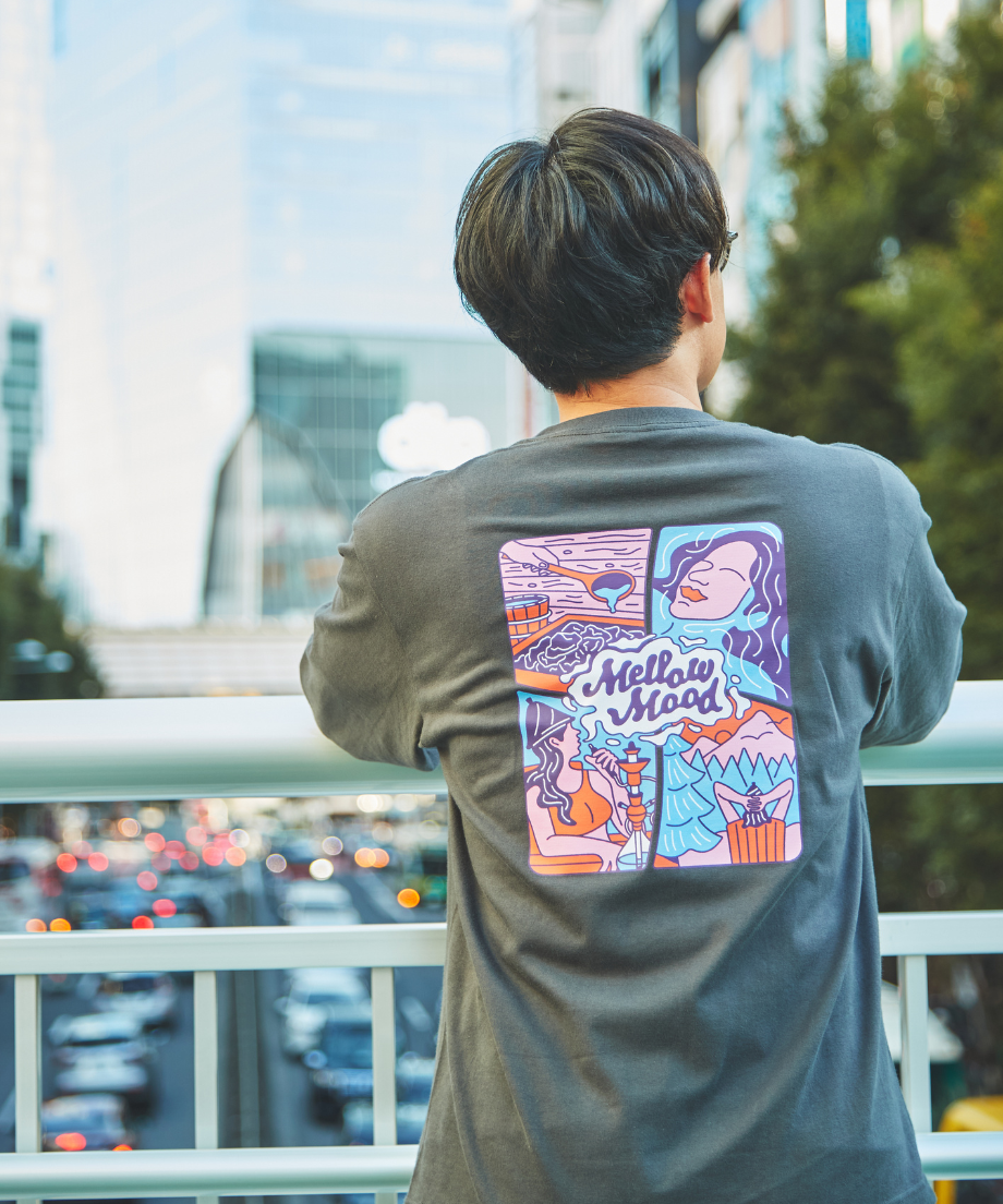 city sauna T-shirts 6.2oz(長袖)ダークグレー