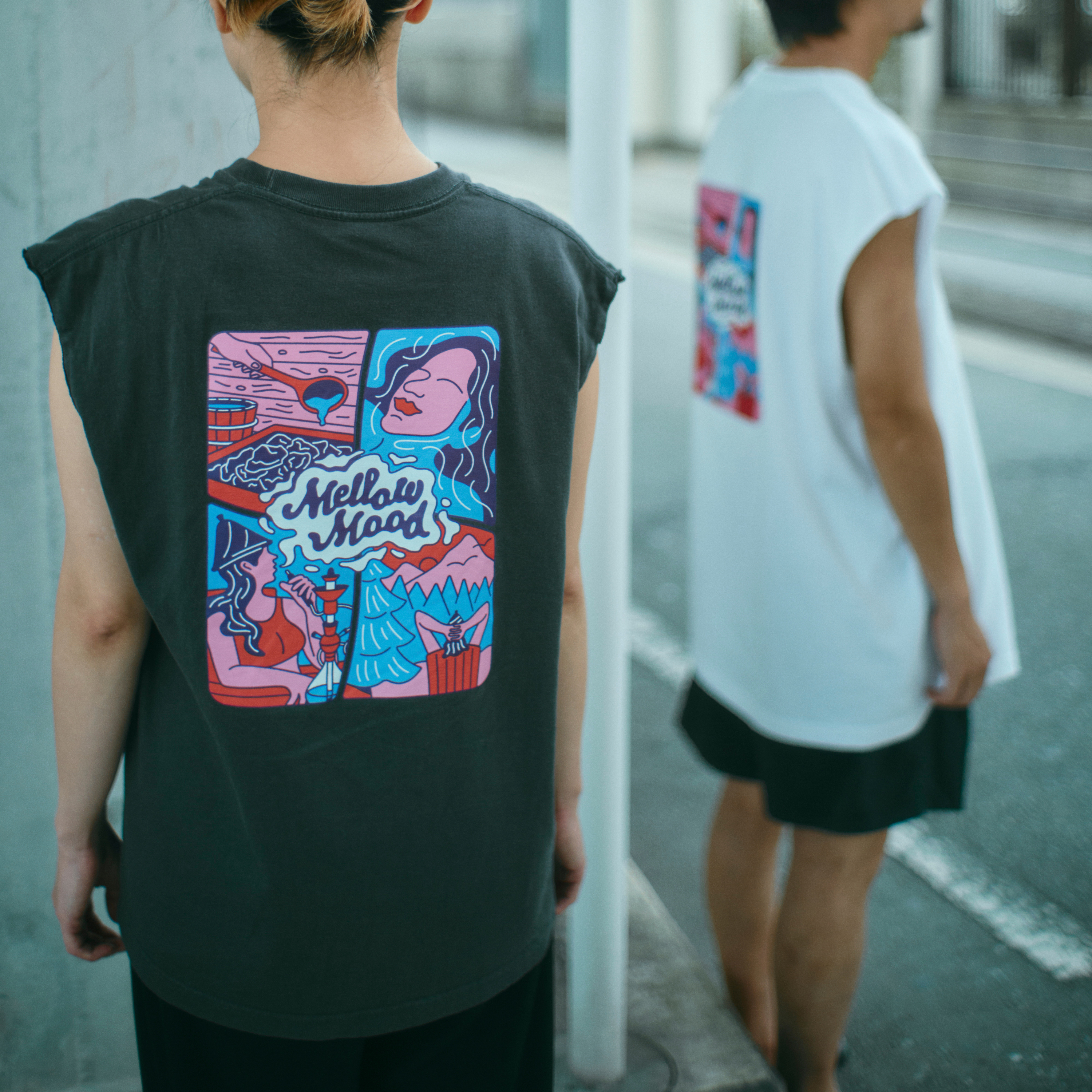 city sauna T-shirts 6.2oz(ノースリーブ)ダークグレー