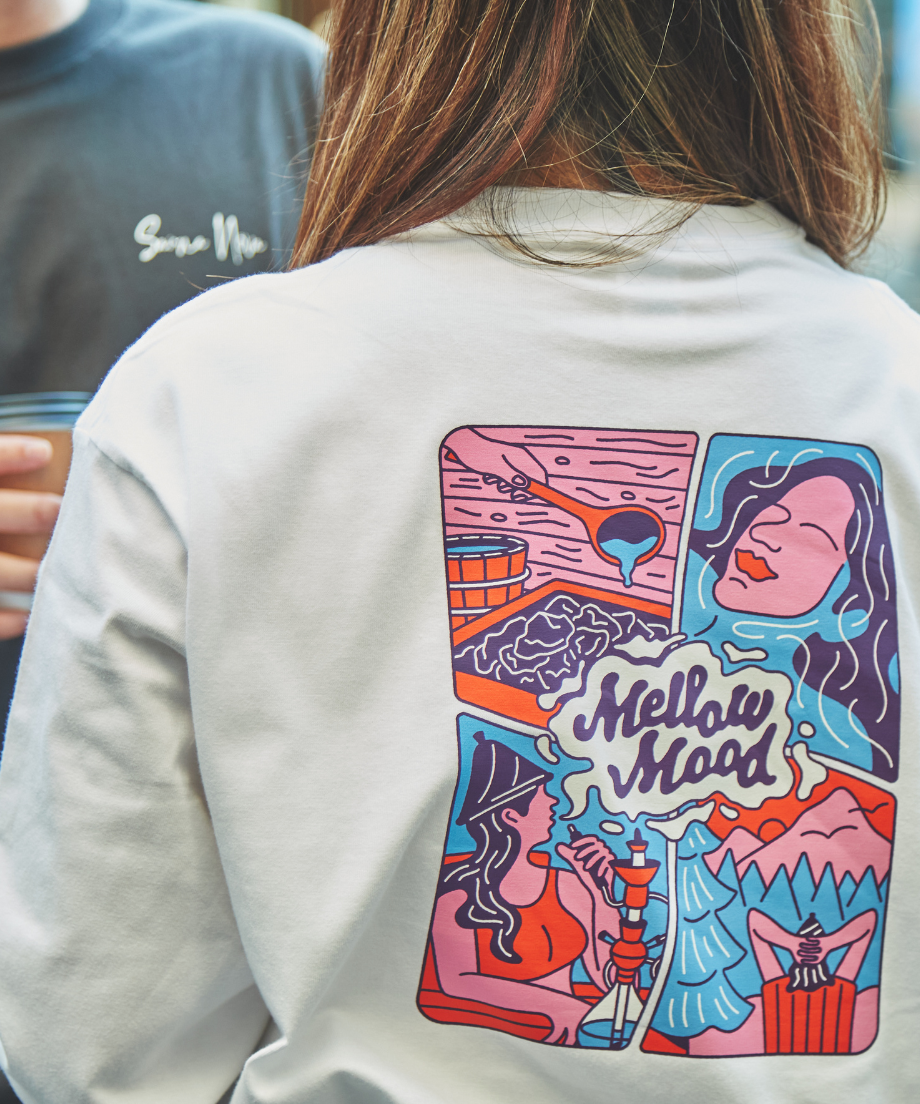 city sauna T-shirts 6.2oz(長袖)ホワイト