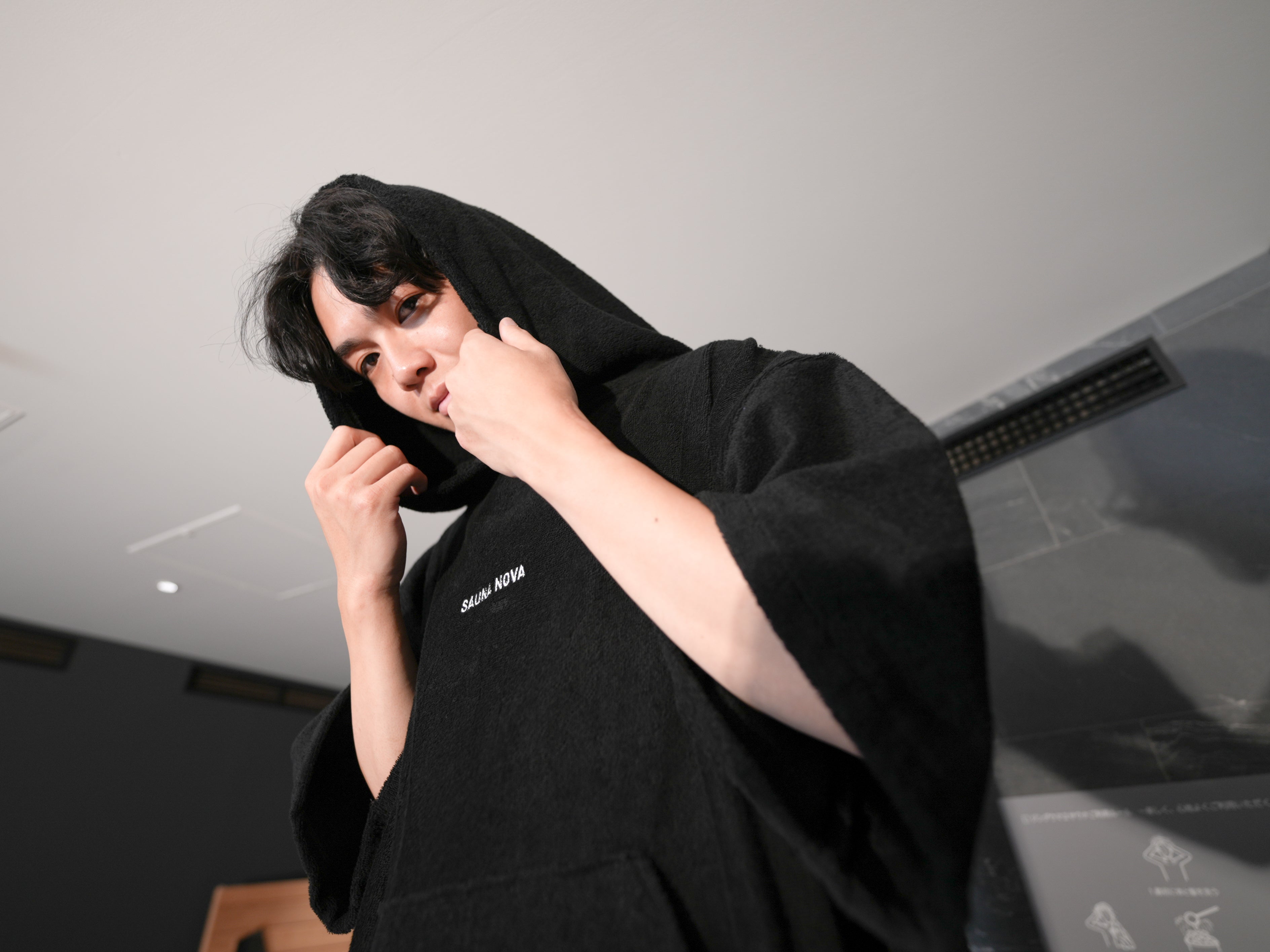 瞑想サウナポンチョ(ブラック)