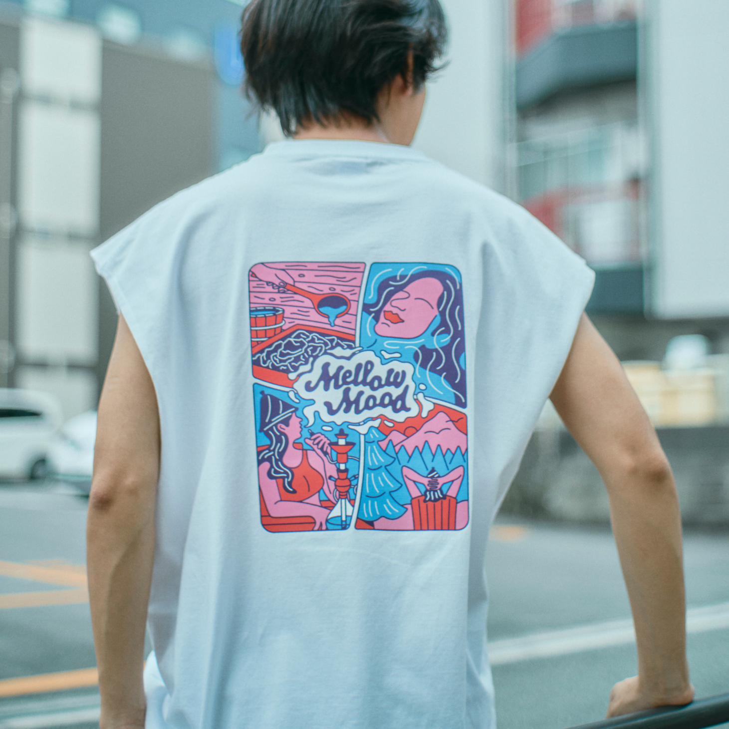 city sauna T-shirts 6.2oz(ノースリーブ)ホワイト