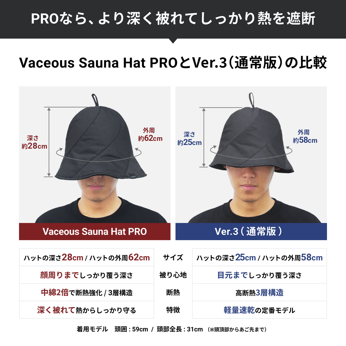 Vaceous Sauna Hat PRO(ヴェイシャス サウナハット プロ)オフホワイト
