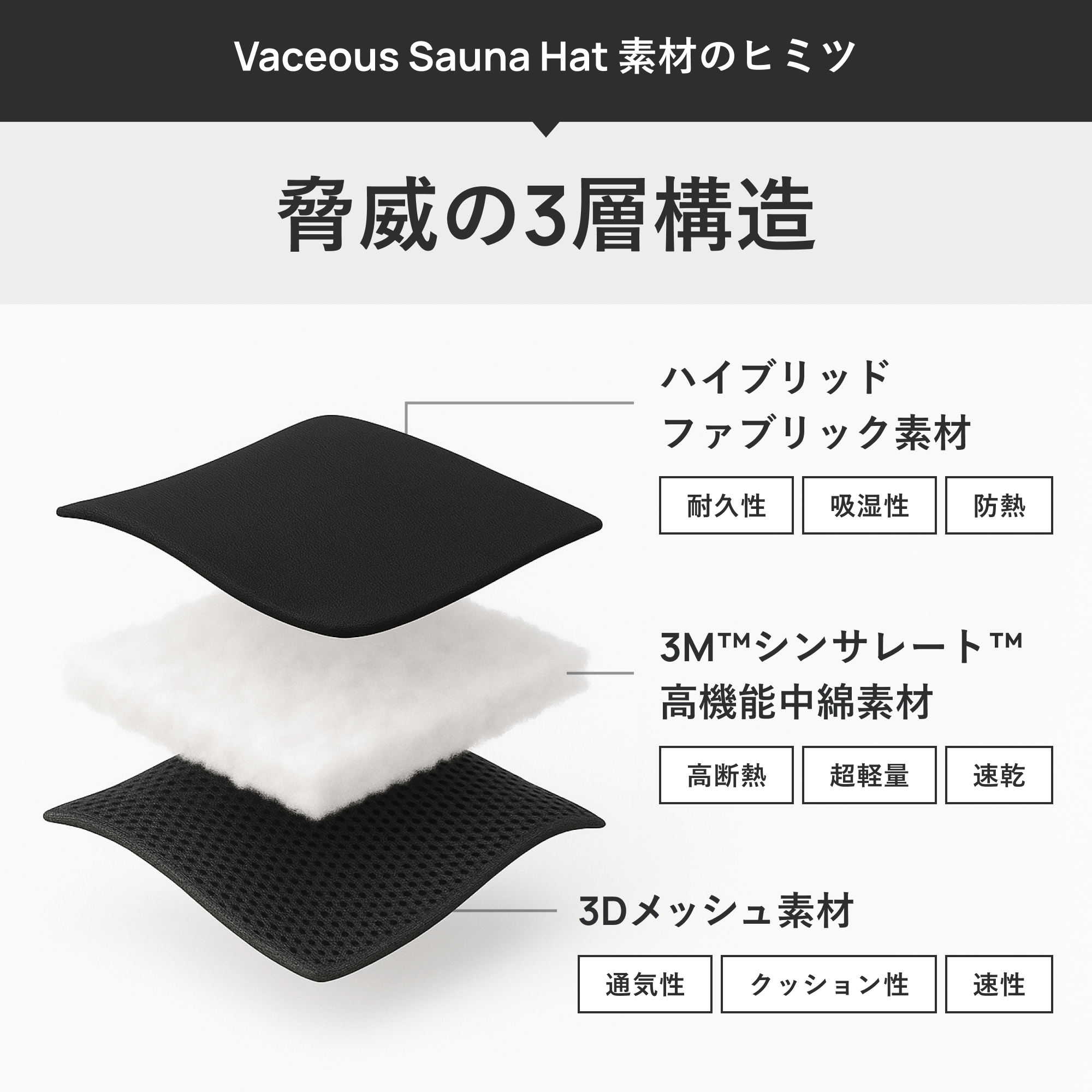 【公式限定｜オリジナル刺繍】Vaceous Sauna Hat（ヴェイシャスサウナハット）